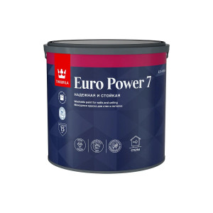 Краска латексная ТИККУРИЛА EURO POWER 7 база C стойкая к мытью Матовая (2,7л) Краска латексная ТИККУРИЛА EURO POWER 7 база C стойкая к мытью Матовая (2,7л)