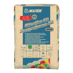 Клей плиточный МАПЕИ Mapei ULTRAFLEX S2, цвет серый, класс С2ТES2, 25 кг Клей плиточный МАПЕИ Mapei ULTRAFLEX S2, цвет серый, класс С2ТES2, 25 кг